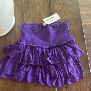 REVOLVE Purple Bubble Mini Skirt with Ruffled Tiers
